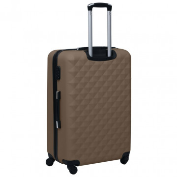 Set de valize cu carcasă rigidă, 3 piese, maro, ABS - Img 7