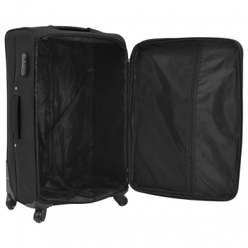 Set de valize din material textil, 3 piese, negru - Img 5