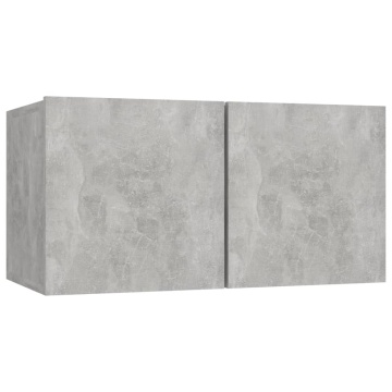 Set dulap TV, 5 piese, gri beton, lemn prelucrat - Img 8