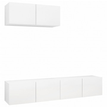 Set dulapuri TV, 3 piese, alb, lemn prelucrat - Img 2