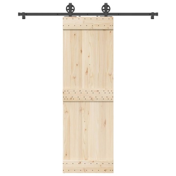 Set feronerie pentru ușă glisantă, negru, 183 cm, oțel - Img 1