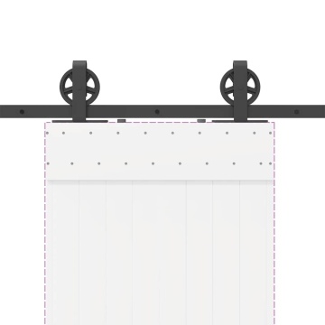 Set feronerie pentru ușă glisantă, negru, 183 cm, oțel - Img 7