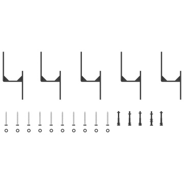 Set feronerie pentru ușă glisantă, negru, 183 cm, oțel - Img 6