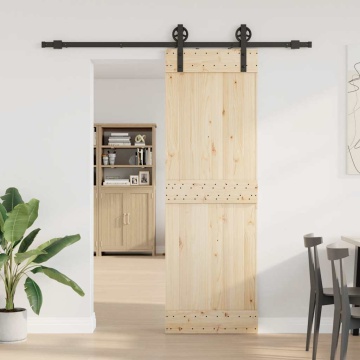 Set feronerie pentru uși glisante, negru, 200 cm, oțel - Img 3