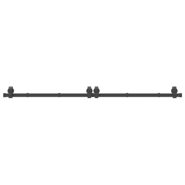 Set feronerie pentru uși glisante, negru, 200 cm, oțel - Img 4