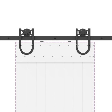 Set feronerie pentru uși glisante, negru, 200 cm, oțel - Img 7