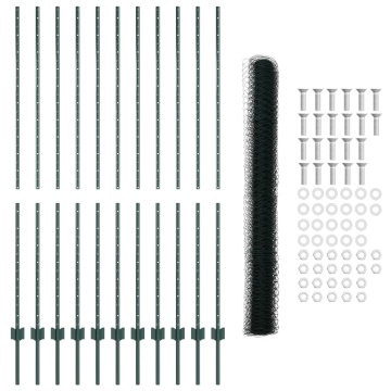 Set Împrejmuire Grădină Set de 2 Verde Metal 25 x 1,5 m - Img 4