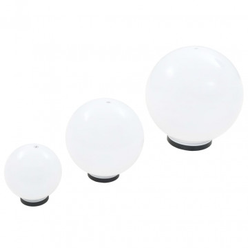 Set lămpi glob cu LED, 6 buc., 20/30/40 cm, PMMA, sferic - Img 5