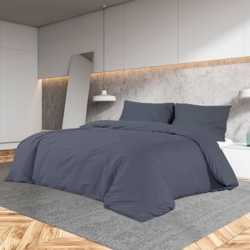 Set lenjerie cu husă de pilotă, antracit, 200x200 cm microfibră - Img 1
