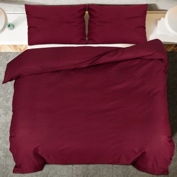 Set lenjerie cu husă de pilotă, bordo, 200x220 cm, bumbac - Img 8