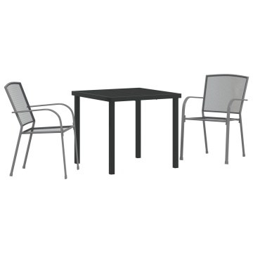 Set masă de grădină 3 Piese Oțel Antracit - Img 2