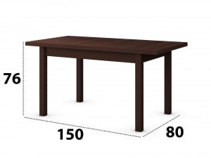 Set masa extensibila 120x150cm cu 4 scaune tapitate, mb-13 max5 si s-37 boss7 o2, nuc, lemn masiv, stofa - Img 5
