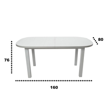 Set masa extensibila 160x200 cm mb-12 (venus 1) bialy cu 6 scaune s-38 b (boss 14) cod 25b 2 cut - Img 5