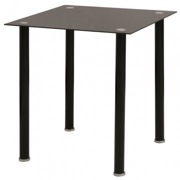 Set masă și scaune de bucătărie, negru, 3 piese - Img 2