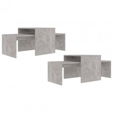 Set măsuțe de cafea, gri beton, 100x48x40 cm, PAL - Img 7