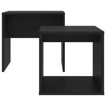 Set măsuțe de cafea, negru, 48x30x45 cm, lemn prelucrat - Img 4
