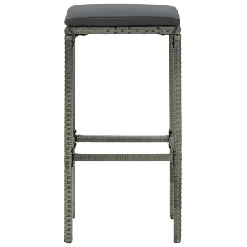 Set mobilier bar de grădină cu perne, 4 piese, gri - Img 4