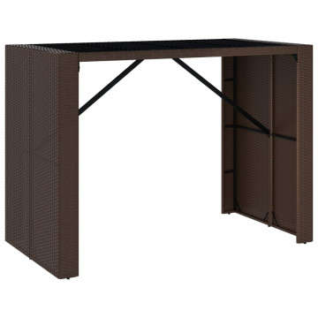 Set mobilier bar de grădină cu perne, 5 piese, maro, poliratan - Img 4