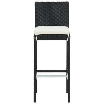 Set mobilier bar de grădină cu perne, 5 piese, negru - Img 4