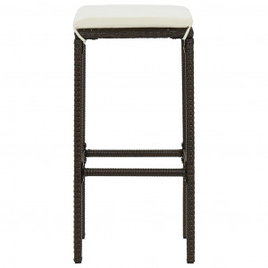 Set mobilier bar de grădină cu perne, 7 piese, maro, poliratan - Img 6