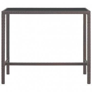 Set mobilier bar de grădină cu perne, 7 piese, maro, poliratan - Img 6