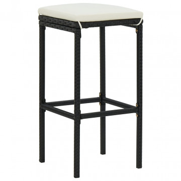 Set mobilier bar de grădină cu perne, 9 piese, negru, poliratan - Img 8