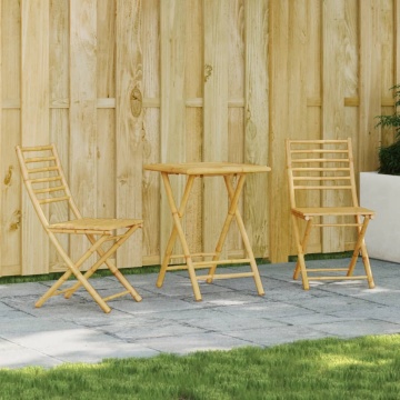 Set mobilier bistro, 3 piese, bambus - Img 1