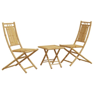 Set mobilier bistro, 3 piese, bambus - Img 2