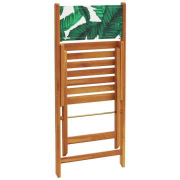 Set mobilier bistro, 3 piese, textil model frunze/lemn masiv - Img 6