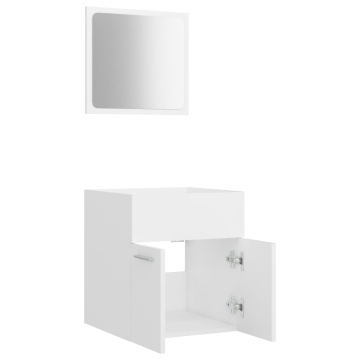 Set mobilier de baie, 2 piese, alb, PAL - Img 8