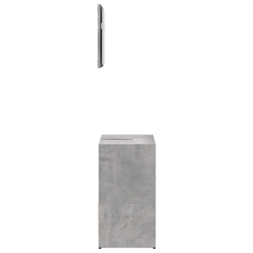 Set mobilier de baie, 2 piese, gri beton, lemn compozit - Img 8