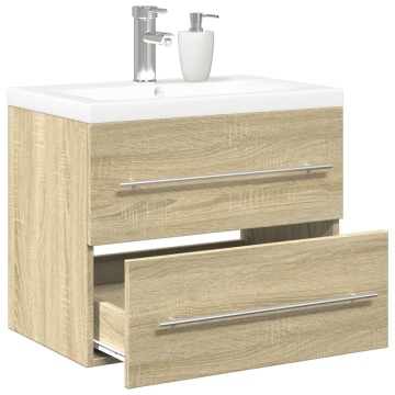 Set mobilier de baie, 2 piese, stejar sonoma, lemn prelucrat - Img 1