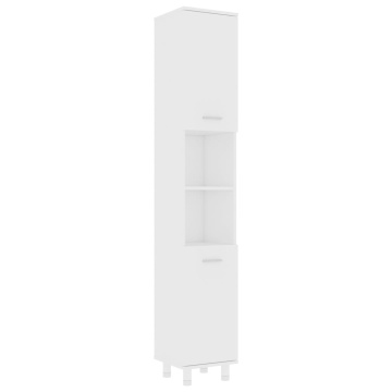 Set mobilier de baie, 3 piese, alb, lemn prelucrat - Img 7