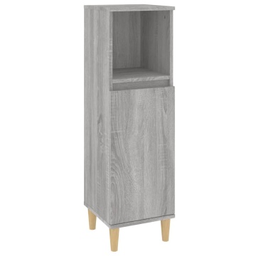 Set mobilier de baie, 3 piese, gri sonoma, lemn prelucrat - Img 6