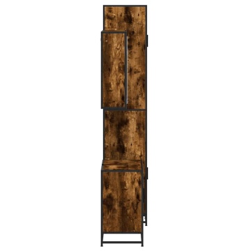 Set mobilier de baie, 3 piese, stejar fumuriu, lemn prelucrat - Img 5