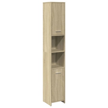Set mobilier de baie, 3 piese, stejar sonoma, lemn prelucrat - Img 5