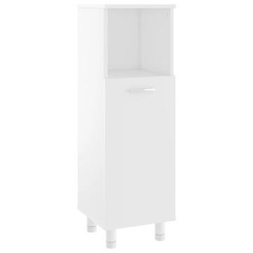 Set mobilier de baie, 4 piese, alb, lemn prelucrat - Img 5