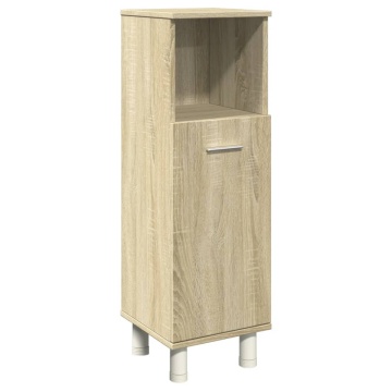 Set mobilier de baie, 4 piese, stejar sonoma, lemn prelucrat - Img 7