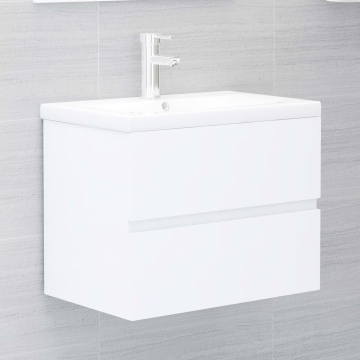 Set mobilier de baie, alb, lemn prelucrat - Img 8