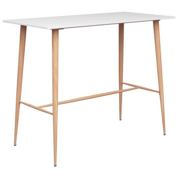 Set mobilier de bar, 5 piese, alb și negru - Img 2