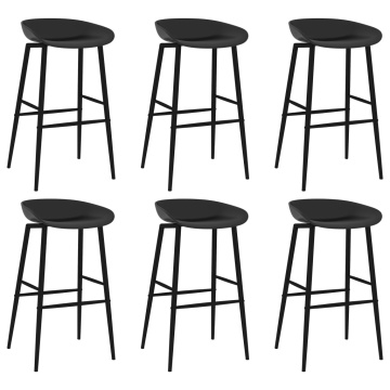 Set mobilier de bar, 7 piese, alb și negru - Img 5
