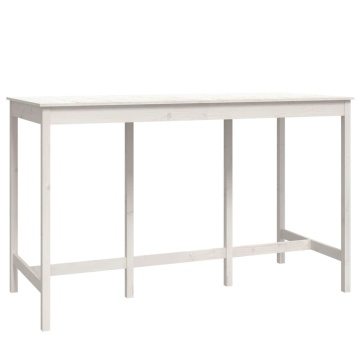 Set mobilier de bar, 9 piese, alb, lemn masiv de pin - Img 8