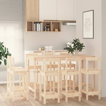 Set mobilier de bar, 9 piese, lemn masiv de pin - Img 1