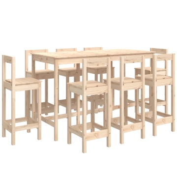 Set mobilier de bar, 9 piese, lemn masiv de pin - Img 2