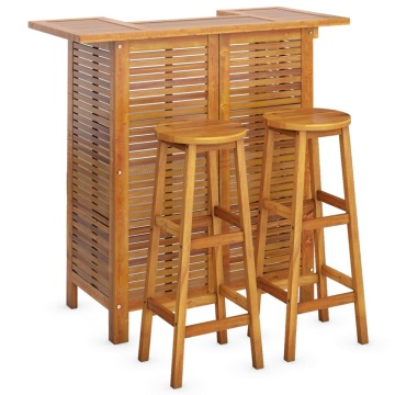 Set mobilier de bar de grădină, 3 piese, lemn masiv de acacia - Img 3