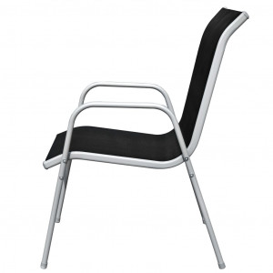 Set mobilier de exterior, 5 piese, negru, oțel - Img 7