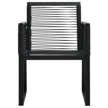 Set mobilier de exterior, 5 piese, negru, ratan PVC - Img 7