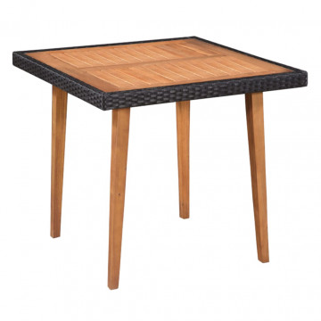 Set mobilier de exterior, 5 piese, negru și maro, poliratan - Img 2