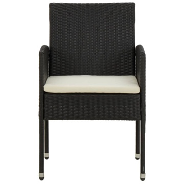 Set mobilier de exterior, 9 piese, negru, poliratan - Img 8