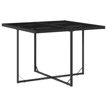 Set mobilier de exterior cu perne, 11 piese, negru, poliratan - Img 4